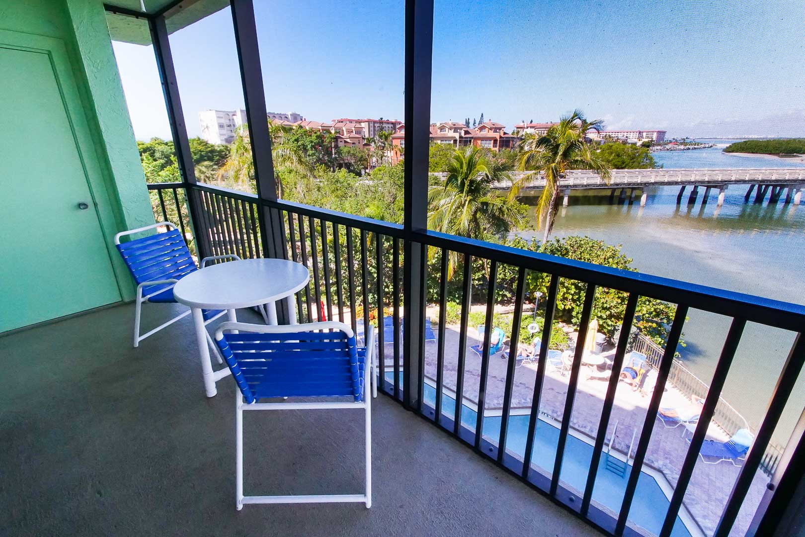 A beautiful beach front balcony at VRI's Bonita Resort and Club in Florida.